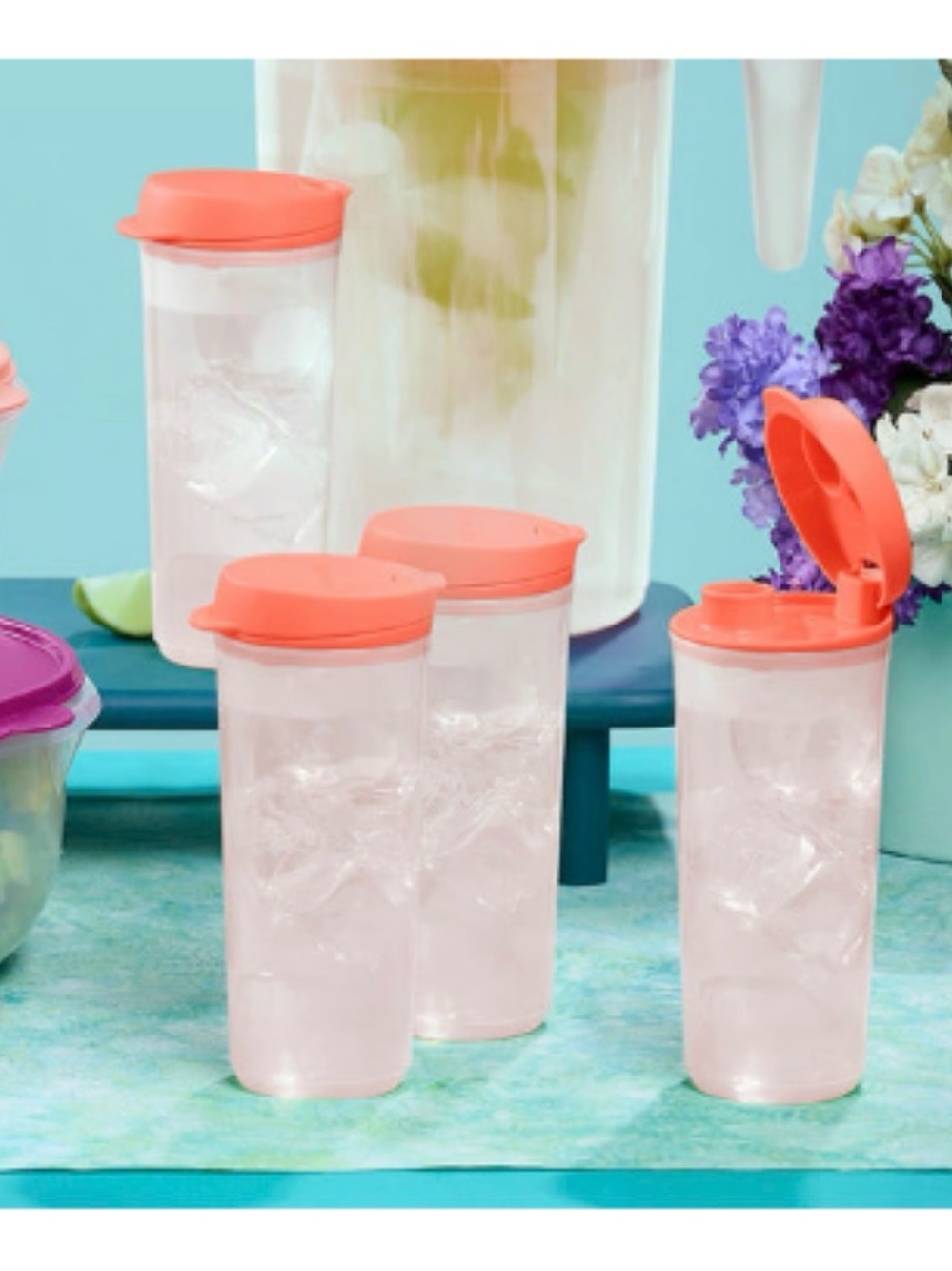 Tupperware Orange and Clear Thirst n Go